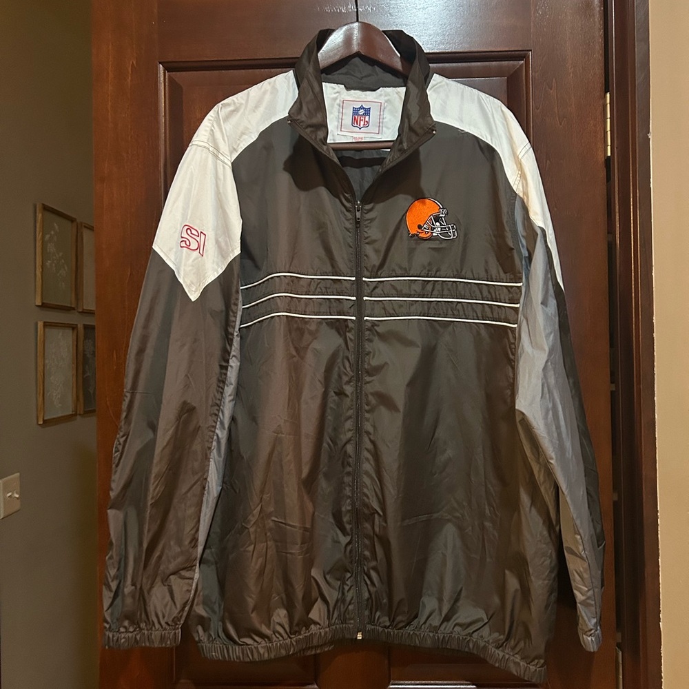 Vintage Cleveland Browns NFL Windbreaker Jacket Men’s XXL Y2K